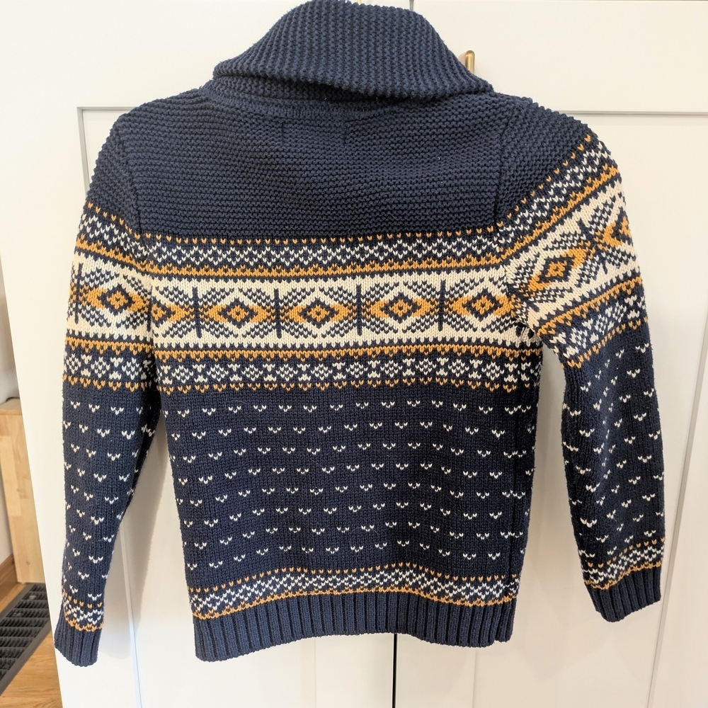 Rorie Whelan Cozy Kids Sweater In Navy, Yellow, And Cream - Picture 2 of 4